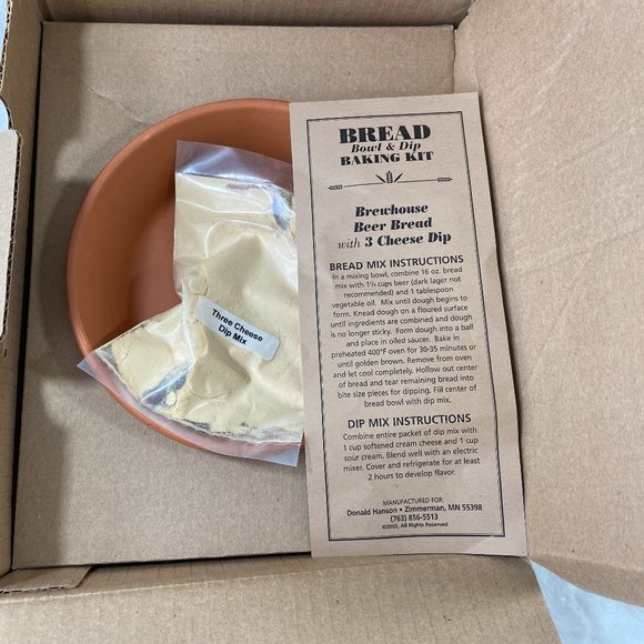 Vintage Brewhouse Beer Bread Bowl and Dip Baking Kit Terra Cotta - Picture 1 of 6